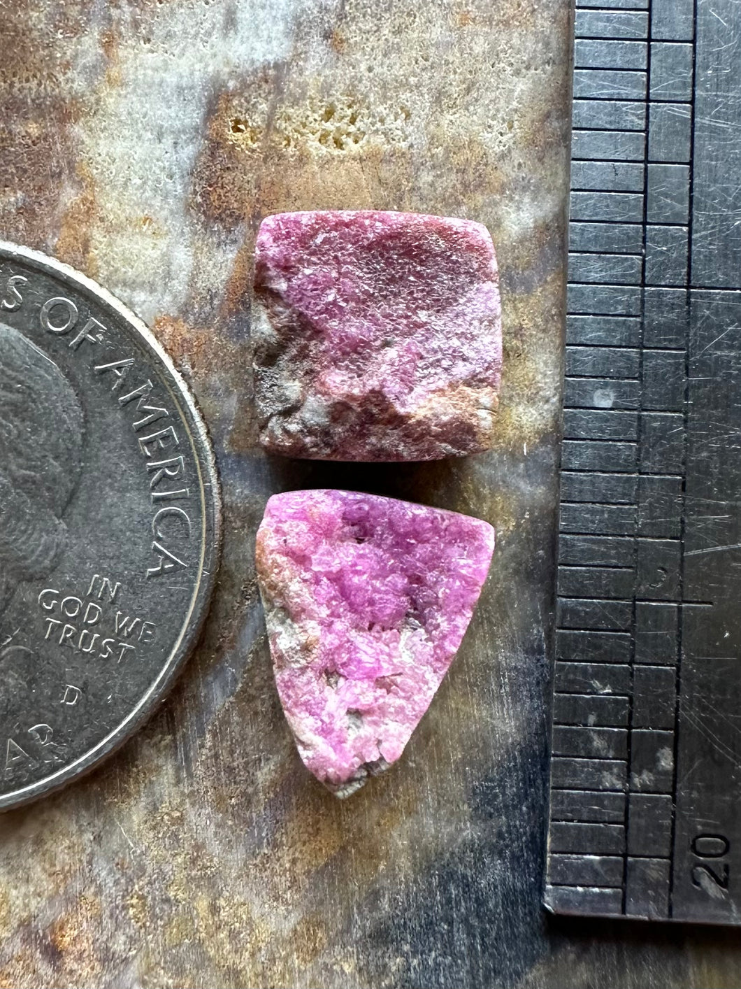 Cobalto Calcite Druzy Cabochon Set