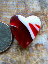 Load image into Gallery viewer, Candy Cane Glass Heart Shape Cabochon
