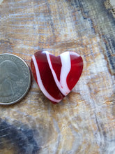 Load image into Gallery viewer, Candy Cane Glass Heart Shape Cabochon
