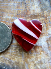Load image into Gallery viewer, Candy Cane Glass Heart Shape Cabochon

