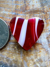 Load image into Gallery viewer, Candy Cane Glass Heart Shape Cabochon
