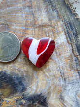 Load image into Gallery viewer, Candy Cane Glass Heart Shape Cabochon
