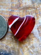 Load image into Gallery viewer, Candy Cane Glass Heart Shape Cabochon
