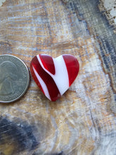 Load image into Gallery viewer, Candy Cane Glass Heart Shape Cabochon

