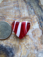 Load image into Gallery viewer, Candy Cane Glass Heart Shape Cabochon
