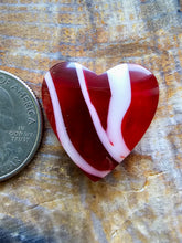 Load image into Gallery viewer, Candy Cane Glass Heart Shape Cabochon
