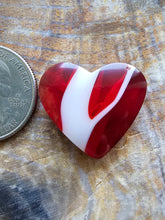 Load image into Gallery viewer, Candy Cane Glass Heart Shape Cabochon
