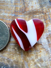 Load image into Gallery viewer, Candy Cane Glass Heart Shape Cabochon
