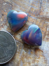 Load image into Gallery viewer, Aurora Opal Heart Cabochon Pair
