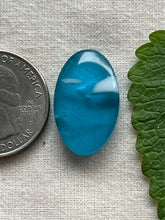 Load image into Gallery viewer, Ice Blue Vintage Glass Oval Cabochon
