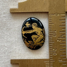 Load image into Gallery viewer, Astrology Cabochon Black Glass Oval Sagittarius Astrology Cab
