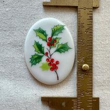 Load image into Gallery viewer, Holiday Holly Leaf Oval Cabochon
