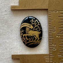 Load image into Gallery viewer, Astrology Cabochon Black Glass Oval Capricorn Astrology Cab
