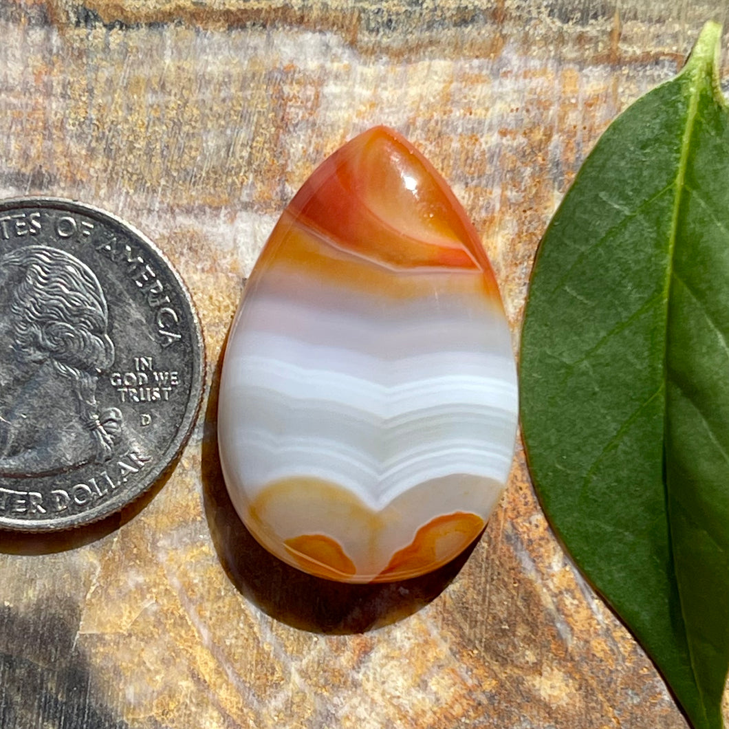 Banded Agate Teardrop Pear Cabochon