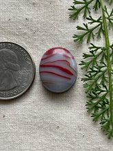 Load image into Gallery viewer, Red Swirl Antique Glass Oval Cabochon
