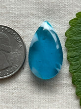 Load image into Gallery viewer, Ice Blue Vintage Glass Teardrop Cabochon
