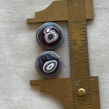 Load image into Gallery viewer, Fordite aka Detroit Agate Circle Cabochon Pair
