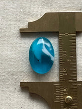 Load image into Gallery viewer, Ice Blue Vintage Glass Oval Cabochon
